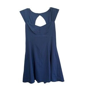 Victoria’s Secret Smocked Sundress Flutter Sleeve Zip Blue Summer Size 12